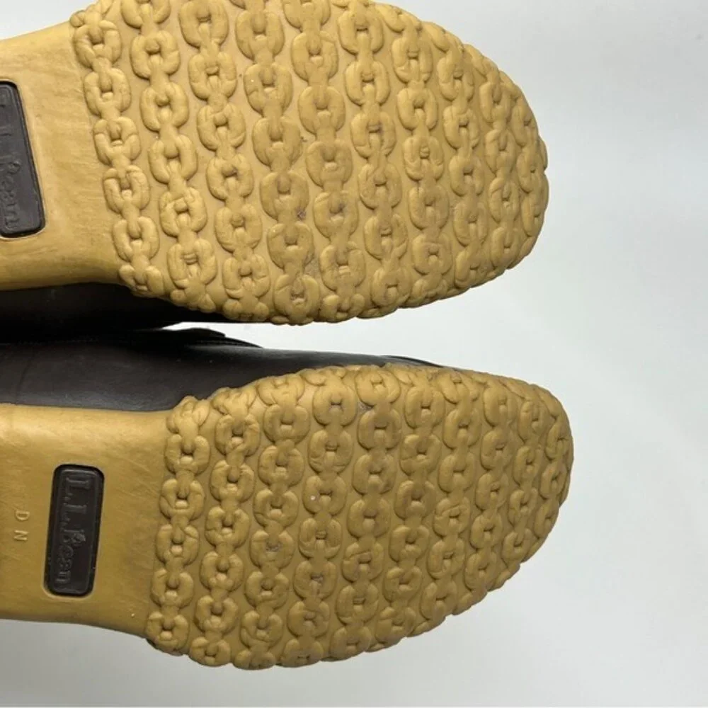 LL Bean Leather Unlined Gumshoe Low Ankle Duck Boots Size 7 N rain